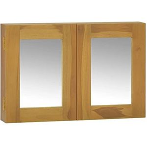 DIGBYS Spiegelkast 60x10x40 cm Massief Hout Teak