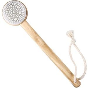 Huishoudelijke dubbelzijdige wrijvende rugborstel lange steel voet steen badborstel zacht haar wrijven badborstel wrijven terug wrijven terug artefact