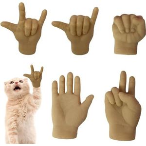 5 stuks mini-handen for katten, rekbaar TPR-handen kattenspeelgoed, mini-mensenhanden for katten, kleine kleine handen zacht for kattenmassage-gag-prestaties, cadeau for kat Fover (Size : 5 PCS)