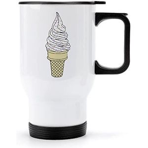 Ice Cream Cone Travel Koffiemok met handvat en deksel Rvs Auto Cup Dubbelwandige Koffiemokken