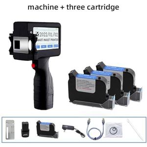 voor Datum Barcode Batchnummer Logo QR-code Half Inch 12.7mm Handheld Codeermachine Productiedatum Flessendop Logo Etiket Verpakking Kleine Inkjetprinter Draagbaar(Printer- 3 ink)