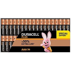 Duracell Plus Mono alkaline batterijen LR20, Grootte AAA 36 Stuk