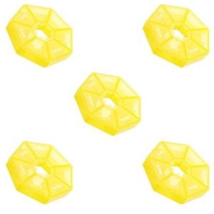 5 Set van 2 Wekelijkse Pil Case Plastic 7 Grids Opslag Tablet Houder Dispenser Travel Camp Container Box Accessoires Geel