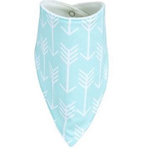 KraftKids driehoekig sjaal in vele moderne patronen en mooie kleuren naar keuze, driehoekige sjaal voor halsomtrek 34 cm, kinderhalsdoek met fleece binnenvoering Witte pijlen op mint.
