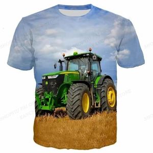 CHANYI Mannen 3D T-shirt Zomer Heren T-Shirt Trekker 3D Print T-Shirt Mannen Vrouwen Mode T-Shirt Kinderen Hip Hop Tops Tees Tractor Bestuurder T-Shirt Auto