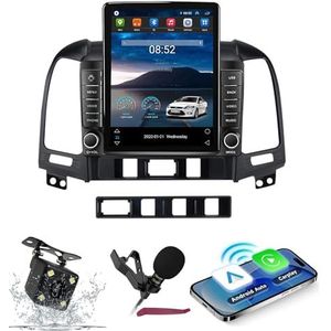 Android 14 Autoradio Navi voor H-yundai Santa Fe (2006-2012) 9.7 ""Verticale schermradio met draadloze carplay Android Car GPS met Bluetooth 5.0 HIFI FM 5G-WiFi SWC MIC-camera,M700s