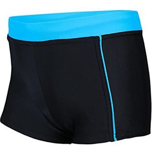 Aquarti Jongens Korte Zwembroek Zijde Bies Kinderen Zwem Shorts, 024 Zwart/Blauw, 152
