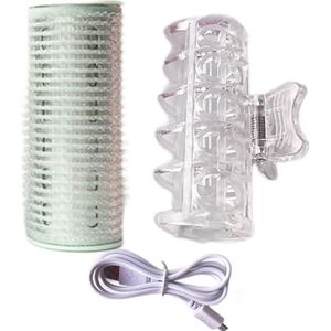 Raxove USB-haarkrultang - elektrische rollen, zelfklevende draagbare haarkrulspelden, stylingtools voor haarkrullen, gemakkelijk vlekkeloze krullen voor halflang haar