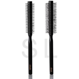 Vinsk Baardborstel S, ronde borsten voor baard en haar, kleine fijnhouten haarborstel met 152 borstelharen, ideale stylingborstel voor heren en mannen