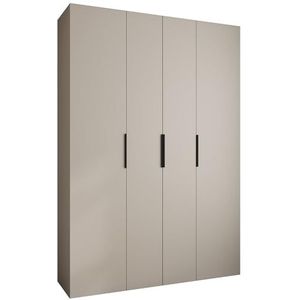MEBLE KRYSPOL COMO 4 Kast met 4 Deuren - Kledingkast - Opbergkast voor Slaapkamer, Tienerkamer, Kinderkamer - 245,5x170x50cm - Kasjmier, Zwart