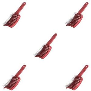 5 set van Geventileerde Haar Borstel Kam Anti-Statische Hoofdhuid Massage Nat Kappers Schoonheid Gezonde Styling Tools Ontwarren Sneldrogend Rood
