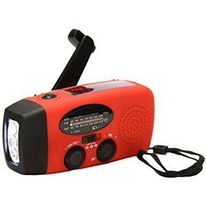 Draagbare generator, 3 In 1 Emergency Charger Zaklamp Hand Crank Generator Wind Up Solar Dynamo Powered FM/AM Radio Charger LED Zaklamp voor thuis kamperen buiten smartphone-oplader(Color:B)