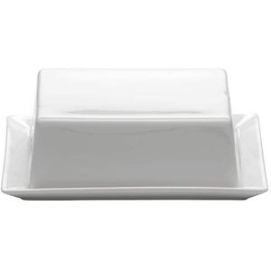 Maxwell & Williams AA6744 botervloot 16x13x5 cm vierkant, wit, porselein - keuken - met deksel, geschenkdoos - voor 250 g