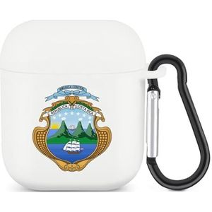 Wapen van Costa Rica Leuke Case voor AirPods 2&1 Schokbestendige Beschermende Hoofdtelefoon Gevallen Cover Met Sleutelhanger voor Mannen Vrouwen