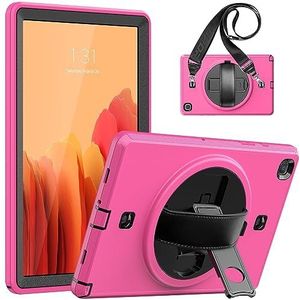 Harde, robuuste beschermhoes compatibel met Samsung Galaxy Tab A7 Case 10,4 inch (2020 SM-T500/T505) tablet - meerlaagse beschermhoes met schermbeschermer, 360° draaibare standaard/handvat Tablet hoes