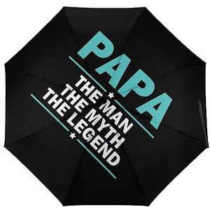 Papa The Man The Myth The Legend Compact Automatische Reizen Paraplu Winddicht Opvouwbare Paraplu Grote Regen Paraplu Handleiding