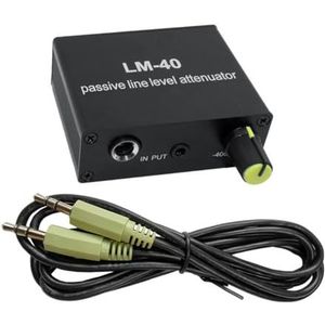 AMIUHOUN Passieve audio-demper, line-uitgangssignaal, geluidskaart, luidspreker, microfoon, microfoonaansluiting, high-low-level-converter + 3,5-kabel