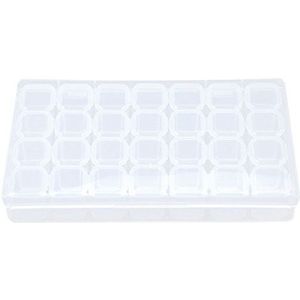 Plastic Rhinestone Opslag Met Clear Deksel 28 Slots Nail Art Organizer Nail Art Decoratie Nail Art Houder Accessoires Tool Leeg Voor Sieraden