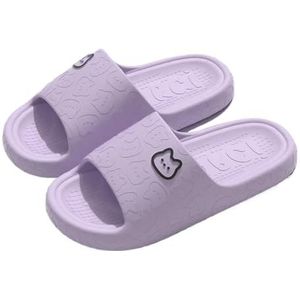 UBOHUZ Zomer Slippers Badkamer Antislip Thuis Strand Slippers Vrouwen Slipper Sandalen Slides Indoor Outdoor Voor Badkamer, Zwembad, Paars, 38-39(fit 37-38)