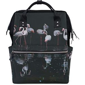 Grote capaciteit Luier Tote Nappy Tas Mummy Rugzak voor Babyverzorging, Spelen Flamingo Stijlvolle Multi-Functie Waterdichte Travel Back Pack Stijlvol voor mama en papa