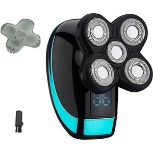 Scheerapparaat, Elektrisch scheerapparaat for mannen, tondeuse for kale hoofden, elektrisch scheerapparaat met 5 zwevende koppen, baard, neus, oorhaartrimmer, scheerapparaat, tondeuse, gezichtsborstel