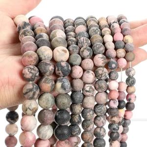 Natuurlijke zwarte steen kralen obsidiaan lava labradoriet es hematiet losse spacer kralen voor sieraden maken DIY armbanden ketting-zwart rode lijn aderen-10 mm- ongevee