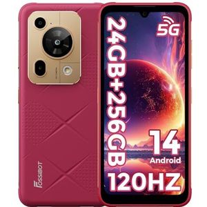FOSSiBOT F112 Pro 5G Rugged Phone Smartphone voor buiten, 6,88 inch HD+ 120 Hz, Android 14 OS, 24 GB + 256 GB + 1 TB 7150 mAh/18 W, 50 MP + 16 MP Dual-SIM, Face ID, OTG, GPS, NFC, IP68/69K
