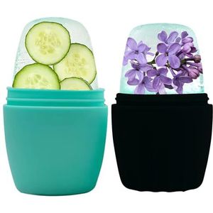 2 stuks gezichtsroller, Qewro siliconen ijs gezichtsrollen voor toon huid, herbruikbare verlichting van wallen, ijsroller voor nek, gezichtsroller om fijne lijntjes te verwijderen poriën anti-rimpels