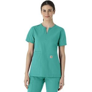 Carhartt Scrubs C12213 Dames Force Modern Fit Notch Neck Tuniek Top - XX-Large - Teal Blauw