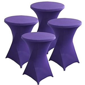 Washable Fitted Spandex Table Cloth, Cocktailtafelhoezen Multicolor Meerdere Maten Pak van 3(Dark Purple,60x110cm)