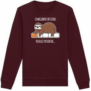 Sweatshirt voor onderweg – uniseks – bedrukt in Frankrijk – 100% biologisch katoen – cadeau voor grappige dieren, Bordeaux, S