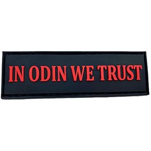 in Odin We vertrouwen Viking PVC Airsoft Morale Patch (rood)