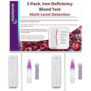 Bloedtest bij ijzertekort – kit voor het detecteren van bloedarmoede met multilevelmeting, 2 stuks
