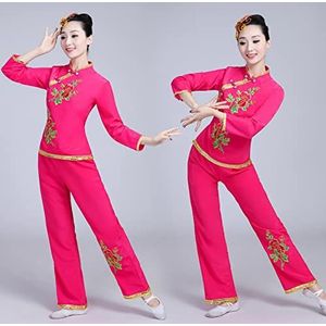 REDBMX Oude chinese kostuum vrouwen folk dans leeuw voor vrouw hanfu vrouwen Fan Yangko Podium kleding draak