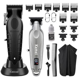 KEMEI Tondeuse voor heren, professionele tondeuse en trimmerset, draadloze Zero Gap trimmer voor mannen met led-display, 11 geleidekammen, cadeaus voor heren