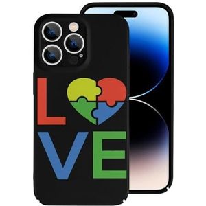 Live And Love Autisme schattig hoesje voor iPhone 14/iPhone 14 Plus/iPhone 14 Pro/iPhone 14 Pro Max schokbestendig beschermend telefoonhoesje