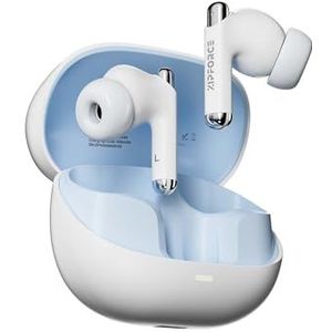 ZIPFORCE Écouteurs sans Fil Bluetooth 5.3 entièrement Intra-Auriculaires 4 micros ANC ENC Appel Clair, Écouteurs Bluetooth Contrôle Tactile 40 Heures de Lecture (White)