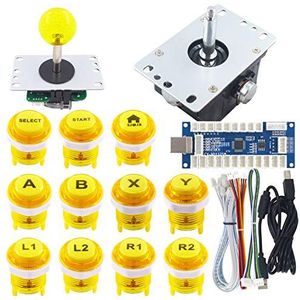 SJ@JX Arcade Game Controller 3D Gamepad Analog Stick Sensor Fly Joystick Microswitch MX LED Button USB Encoder Light Cable for PC MAME PS3 Android Raspberry Pi