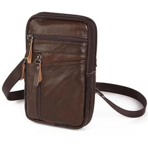 Motorfietstas Handtas Voor Heren Kleine Borstschouderriemtas Crossbody Lederen Tassen Echt Lederen Heuptassen Telefoonzakjes Reparatie Gereedschap Plaatsen Tas (Color : B)