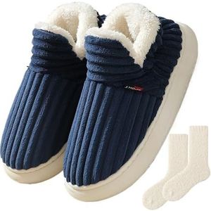 Pluffi Slipper Booties, Pluffi The Cozy Stylish Slipper Warme Pluche Voering Pantoffels For Dames En Heren(Blue,46-47)