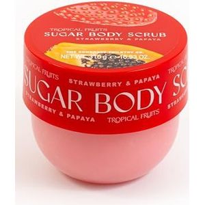 Tropical Fruits Gentle Exfoliating Sugar Body Scrub Strawberry and Papaya 310g