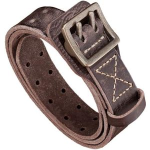 QUYBSGWJ Heren Dames Verstelbare Retro Lederen Westerse Cowboyriemen Voor Jeans Cargo Broeken Overhemd,Bruin,110cm