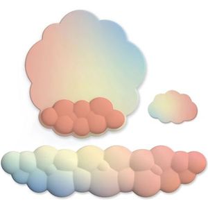 Muismat Cloud Mouse Pad Gradient Toetsenbord Pols Rust Computer Pols Pad Creatieve Bureau Pad Antislip Memory Foam Palm Rest(Set 5)
