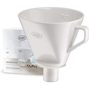 Alfi 0096.010.000 Koffiefilter Aroma Plus porselein, wit, maat 4, filters voor direct brouwen in 1 of 2 kopjes resp. kopjes met grotere schenktuit