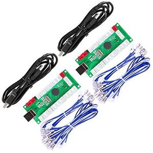 Fosiya Zero Delay Arcade USB Encoder PC naar Joystick Voor Windows & Linux & MAME & Raspberry Pi Retropie Projecten (Gebruikt 2 Speler 2Pin joystick + Happ Style Knoppen)