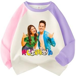 MAOXITCATY Kindertrui in pasteltinten van katoen met print voor jongens en meisjes, lange mouwen, truien voor kinderen van 3-10 jaar,Style 1,110cm