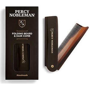 Acetate Folding Beard & Hair Comb van Percy Nobleman, Ideaal voor gebruik op baarden en haar.