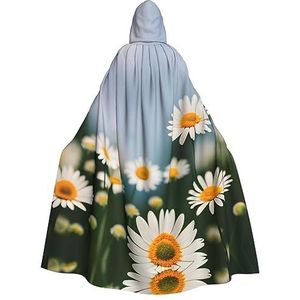 FRGMNT Daisy Bloemen Print Mannen Hooded Mantel, Volwassen Cosplay Mantel Kostuum, Cape Halloween Dress Up, Hooded Uniform