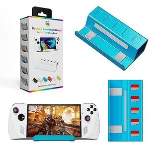 Desktop Beugel Houder voor Rog Ally voor Steam Deck Aluminium Stand Base Game Console Stand Playstand Mount met 5 Card Storage Slot Ontwerp, Blauw, 12*2.8*6.7cm, console houder bureau standaard
