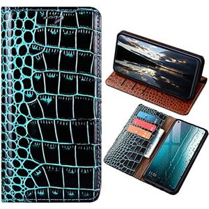 Voor Samsung S8 Lederen Telefoonhoesje, Luxe Krokodil Textuur Lederen Flip Cover Case Voor Samsung Galaxy S8 (5.8 inch) met [portemonnee] (blauw)